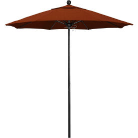 Venture 7-1/2' Patio Umbrella, Black Pole, Olefin Terracotta Fabric view 2
