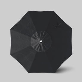 California Umbrella Venture 7.5 Patio Umbrella Ashwood Simulation Pole Sunbrella Black 