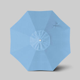 California Umbrella Venture 7.5 Patio Umbrella Ashwood Simulation Pole Sunbrella Air Blue 