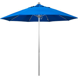 MARCH PRODUCTS INC ALTO908002-F03 California Umbrella 9 Patio Umbrella - Olefin Royal Blue - Silver Pole - Venture Series image.
