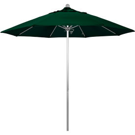 MARCH PRODUCTS INC ALTO908002-F08 California Umbrella 9 Patio Umbrella - Olefin Hunter Green - Silver Pole - Venture Series image.
