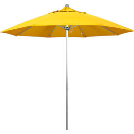 California Umbrella Venture 9' Patio Umbrella Silver Pole Olefin Lemon Fabric