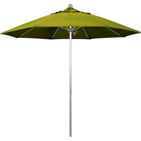 California Umbrella Venture 9' Patio Umbrella Silver Pole Olefin Kiwi Fabric