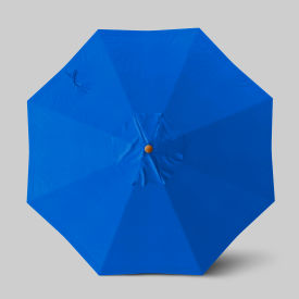 California Umbrella Venture 9 Patio Umbrella Teak Simulation Pole Sunbrella Pacific Blue 