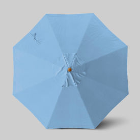 California Umbrella Venture 9 Patio Umbrella Teak Simulation Pole Sunbrella Air Blue 