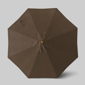California Umbrella Venture 9 Patio Umbrella Teak Simulation Pole Sunbrella Cocoa 