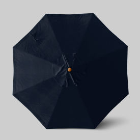 California Umbrella Venture 9 Patio Umbrella Teak Simulation Pole Sunbrella Navy 