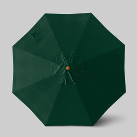 California Umbrella Venture 9 Patio Umbrella Teak Simulation Pole Sunbrella Forest Green 
