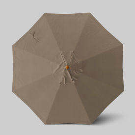 California Umbrella Venture 9 Patio Umbrella Teak Simulation Pole Sunbrella Taupe 