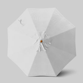 California Umbrella Venture 9 Patio Umbrella Teak Simulation Pole Olefin White 