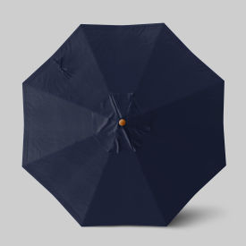 California Umbrella Venture 9 Patio Umbrella Teak Simulation Pole Olefin Navy Blue 