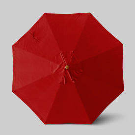 California Umbrella Venture 9 Patio Umbrella Teak Simulation Pole Olefin Red 