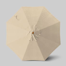 California Umbrella Venture 9 Patio Umbrella Teak Simulation Pole Olefin Antique Beige 