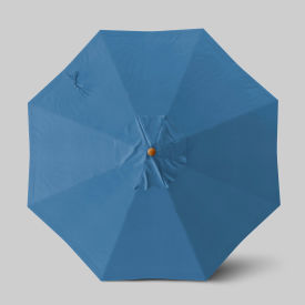 California Umbrella Venture 9 Patio Umbrella Teak Simulation Pole Olefin Capri Blue 