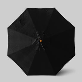 California Umbrella Venture 9 Patio Umbrella Teak Simulation Pole Olefin Black 