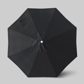 California Umbrella Venture 9 Patio Umbrella Ashwood Simulation Pole Sunbrella Black 