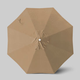 California Umbrella Venture 9 Patio Umbrella Ashwood Simulation Pole Sunbrella Heather Beige 