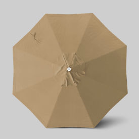 California Umbrella Venture 9 Patio Umbrella Ashwood Simulation Pole Sunbrella Linen Sesame 