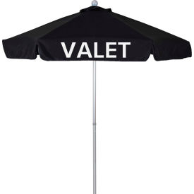 MARCH PRODUCTS INC ALUS758C002-F32-VALET-LOGO-VA California Umbrella 7.5 Valet Umbrella - Olefin Black Silver Pole image.