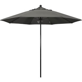 California Umbrella 9' Patio Umbrella - Charcoal - Black Pole - Oceanside Series