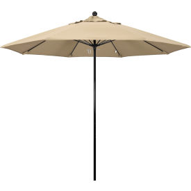 California Umbrella 9' Patio Umbrella - Antique Beige - Black Pole - Oceanside Series