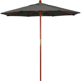 California Umbrella 7.5 Patio Umbrella Grove Series Hardwood Pole Sunbrella Charcoal 