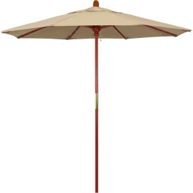 California Umbrella 7.5 Patio Umbrella Grove Series Hardwood Pole Sunbrella Antique Beige 