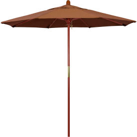 California Umbrella 7.5 Patio Umbrella Grove Series Hardwood Pole Sunbrella Teak 