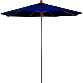 California Umbrella 7.5 Patio Umbrella Grove Series Hardwood Pole Sunbrella True Blue 