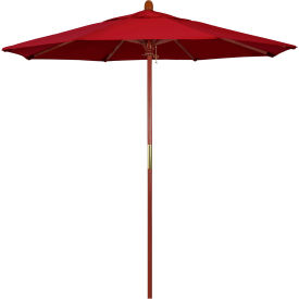 California Umbrella 7.5' Patio Umbrella - Olefin Red - Hardwood Pole - Grove Series