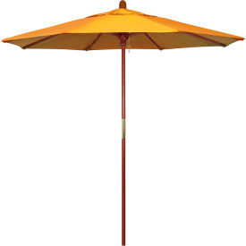 MARCH PRODUCTS INC MARE758-F25 California Umbrella 7.5 Patio Umbrella - Olefin Lemon - Hardwood Pole - Grove Series image.