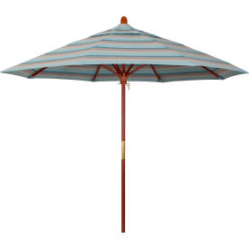 9' Patio Umbrella, Hardwood Pole, Sunbrella Fabric, Gateway Mist view 2