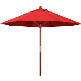 California Umbrella 9' Patio Umbrella - Olefin Red - Hardwood Pole - Grove Series
