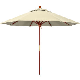 California Umbrella 9 Patio Umbrella Grove Series Hardwood Pole Olefin Antique Beige 