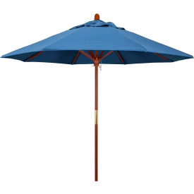 California Umbrella 9' Patio Umbrella - Olefin Frost Blue - Hardwood Pole - Grove Series