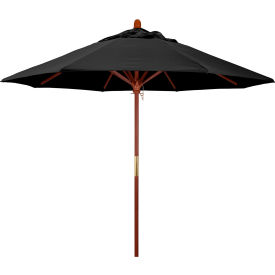 California Umbrella 9' Patio Umbrella - Olefin Black - Hardwood Pole - Grove Series