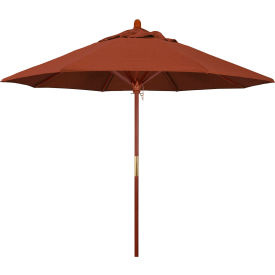 California Umbrella 9' Patio Umbrella - Olefin Terracotta - Hardwood Pole - Grove Series