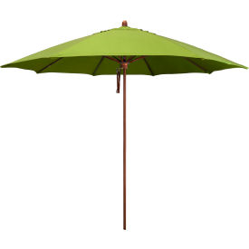California Umbrella Madera 11 Patio Umbrella Woodgrain Pole Sunbrella 2A Macaw 