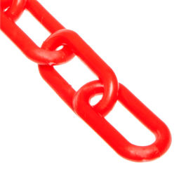 Global Industrial 00005-100 Mr. Chain Plastic Chain, 3/4" Link, 100L, HDPE, Red image.