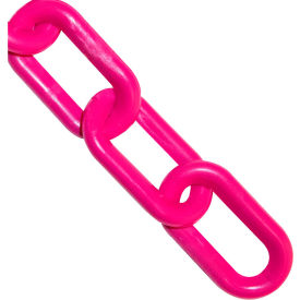 Global Industrial 00025-100 Mr. Chain Plastic Chain, 3/4" Link, 100L, HDPE, Safety Pink image.