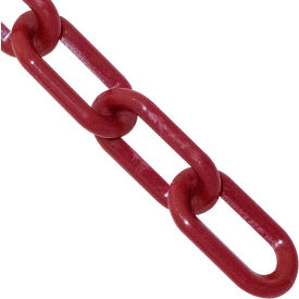 Global Industrial 00058-25 Mr. Chain® Plastic Barrier Chain, 3/4" x 25L, Crimson image.