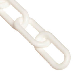 Global Industrial 10001-100 Mr. Chain Plastic Chain, 1" Link, 100L, HDPE, White image.