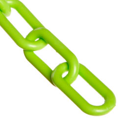 Global Industrial 10014-100 Mr. Chain Plastic Chain, 1" Link, 100L, HDPE, Safety Green image.