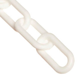 Global Industrial 30001-100 Mr. Chain Plastic Chain Barrier, 1-1/2"x100L, White image.