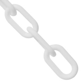 Global Industrial 30001-25 Mr. Chain Plastic Chain Barrier, 1-1/2"x25L, White image.