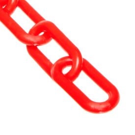Global Industrial 30005-25 Mr. Chain Plastic Chain Barrier, 1-1/2"x25L, Red image.