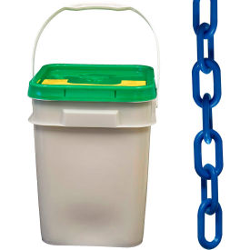 Global Industrial 30006-P Mr. Chain Plastic Chain Barrier In A Pail, 1-1/2"x300L, Blue image.