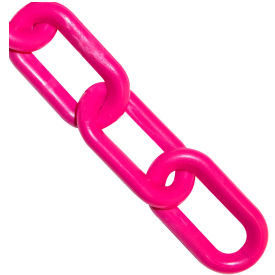 Global Industrial 954112SP Global Industrial™ Plastic Chain Barrier, 1-1/2"x50L, Safety Pink image.