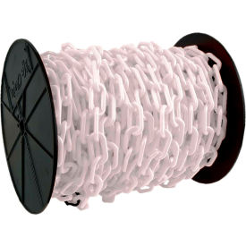 Global Industrial 30101 Mr. Chain Plastic Chain Barrier On A Reel, 1-1/2"x200L, White image.
