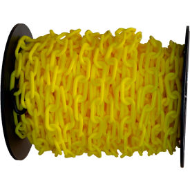 Global Industrial 30102 Mr. Chain Plastic Chain Barrier On A Reel, 1-1/2"x200L, Yellow image.